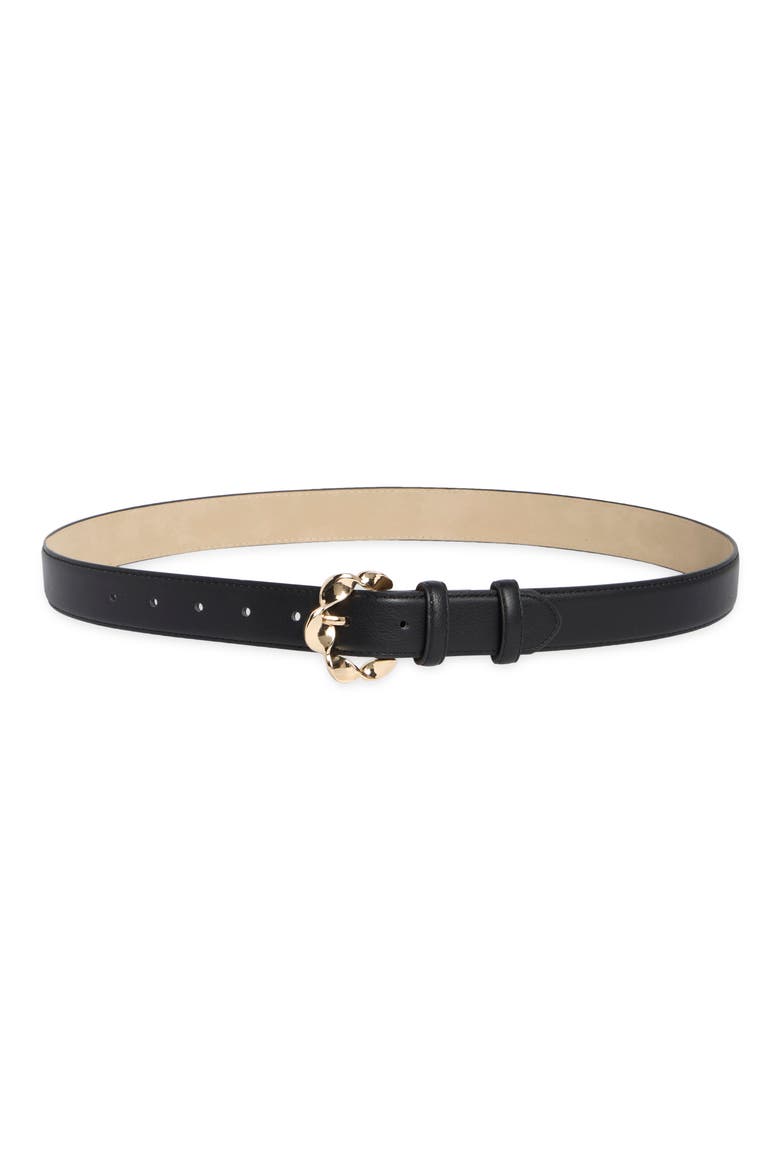 Twisted Buckle Belt, Main, color, BLACK GOLD