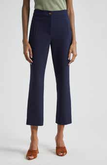 Veronica Beard Arte Houndstooth High Waist Flare Ankle Pants