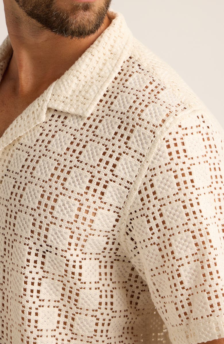 AUTO-REPLY<sup>™</sup> Alex Raschel Square Knit Camp Shirt, Alternate, color, Cloud