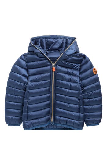 Save The Duck Kids' Iris Hooded Puffer Jacket In Blue