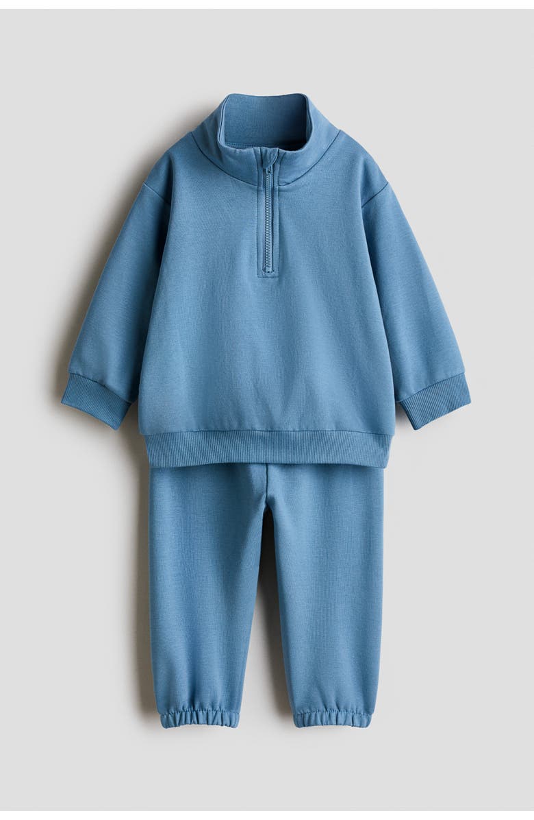 H&M 2-piece Sweatshirt Set, Main, color, Dusty Blue