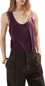MANGO Lace Back Sweater Tank