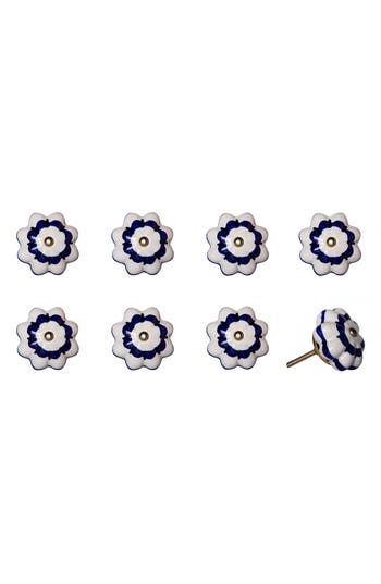 Kinetic 8-pack Knobs In Wavy Navy White