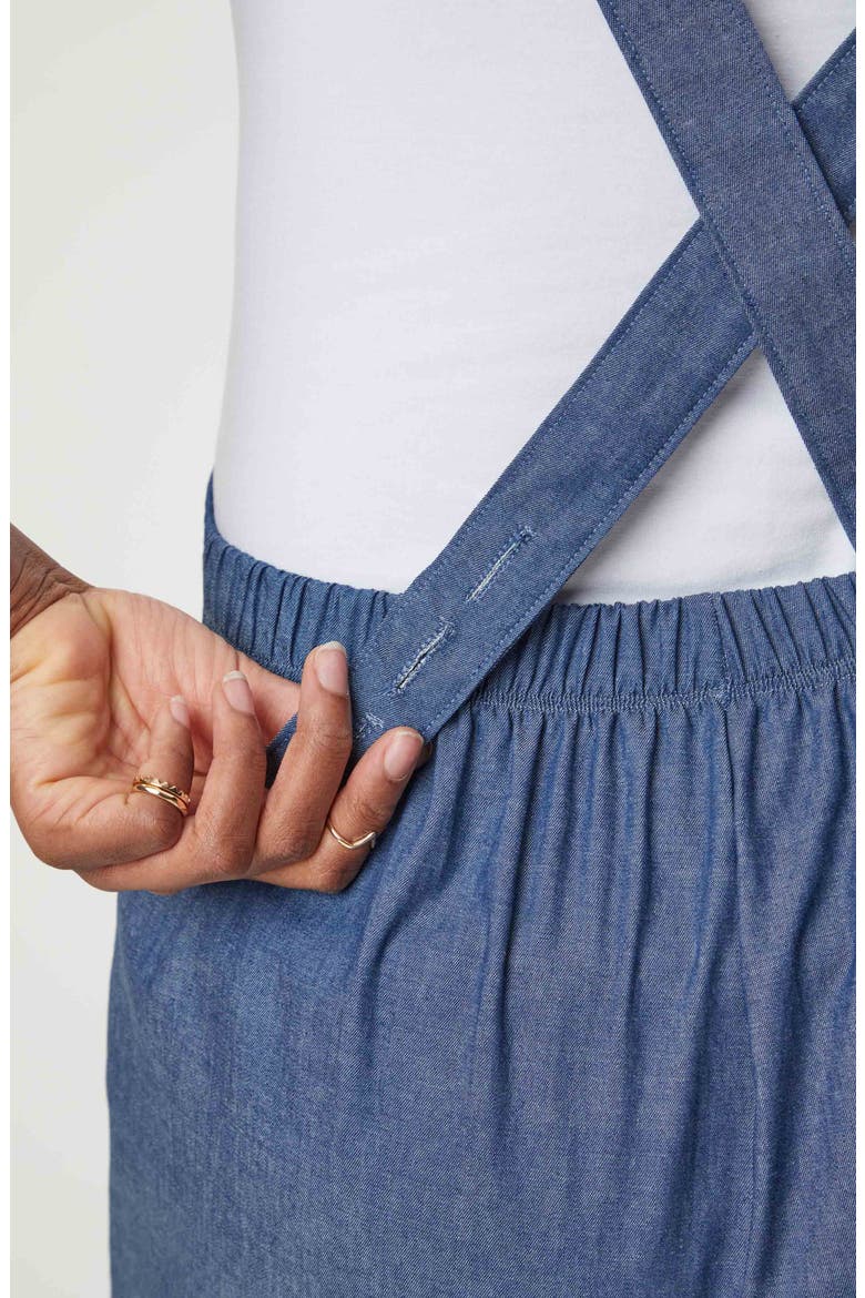 Lightweight Crop Maternity Overalls, Alternate, color, DENIM/ CONTRAST TRIM