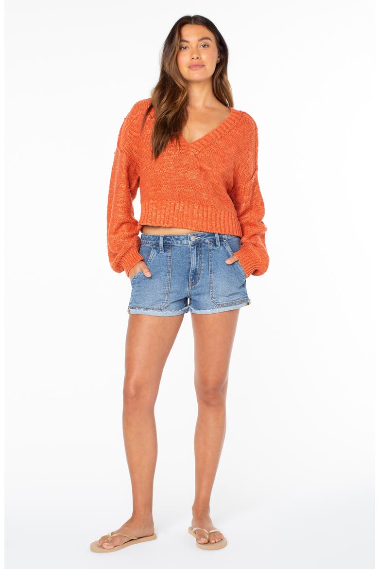 Study Hall V-Neck Sweater, Alternate, color, GINGER SPICE