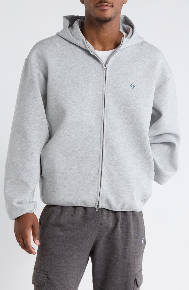 247 Numbers Zip Hoodie, Alternate, color, Grey Marl