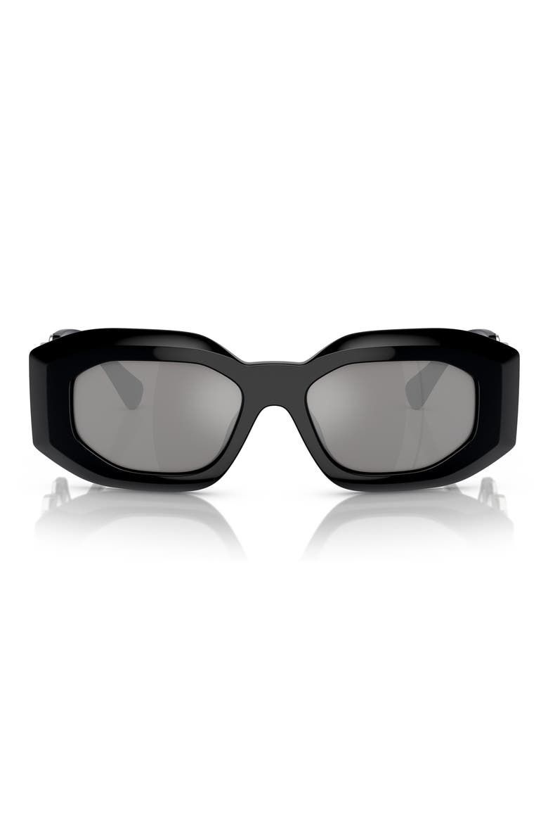 53mm Irregular Sunglasses, Main, color, BLACK