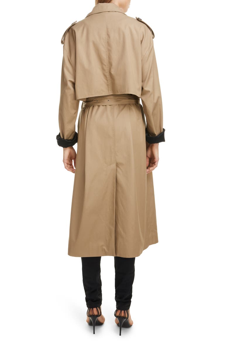 Contrast Cuff Trench Coat, Alternate, color, BEIGE FONCE