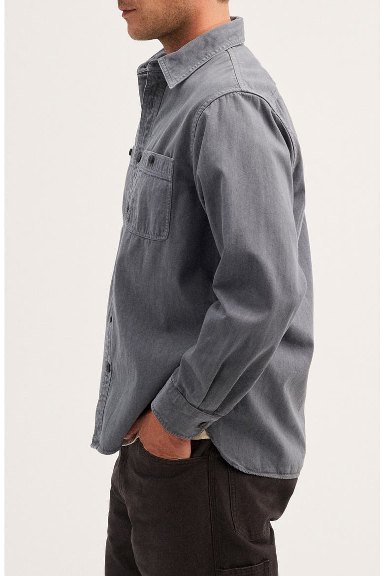 Cotton Button-Up Work Shirt, Alternate, color, CHALKED MIDNIGHT