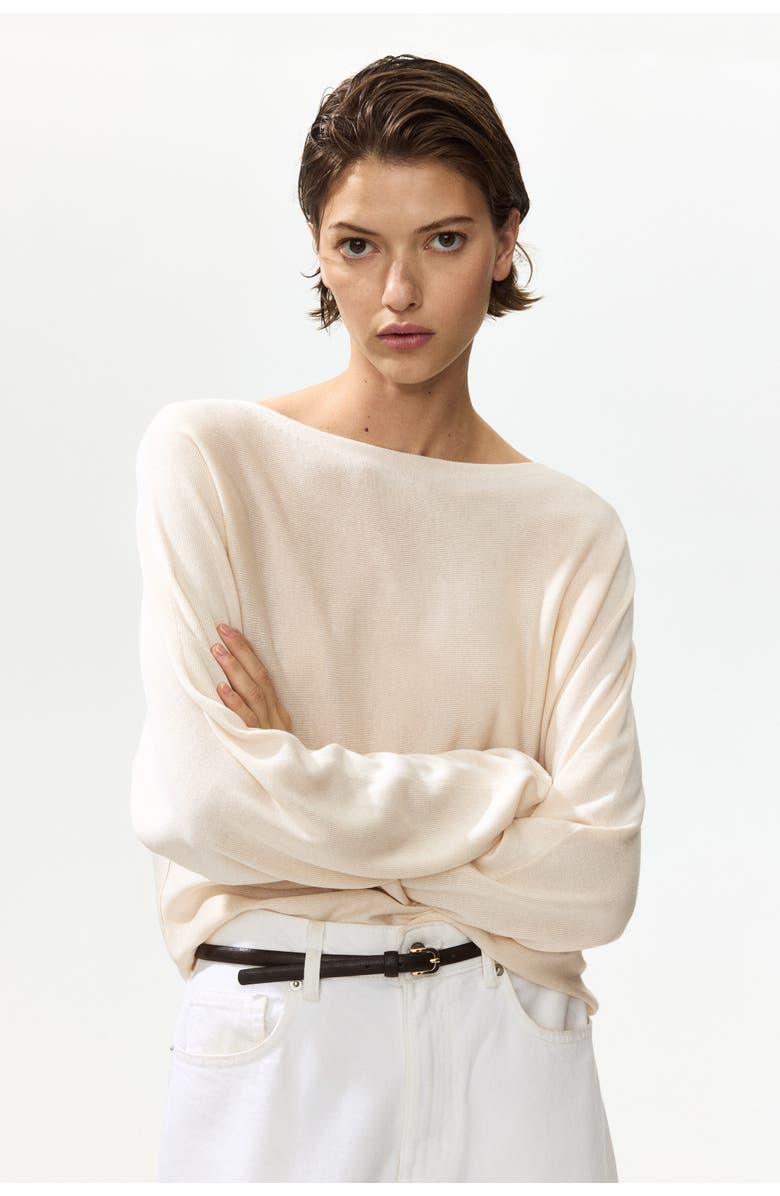 H&M Boat-neck sweater, Main, color, Light Beige
