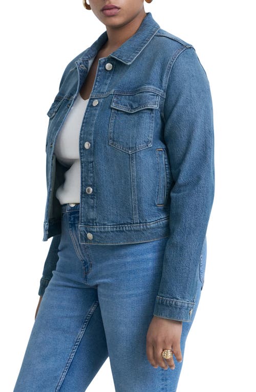Mango Pockets Denim Jacket In Blue