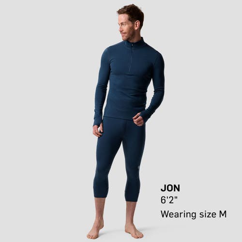 Backcountry Cedars Rws Merino Mid-wt Baselayer 1/4-zip Top In Blue