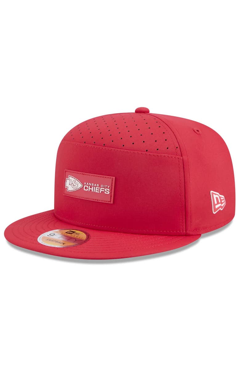 New Era Men's New Era Red Kansas City Chiefs 2025 Sideline  Split Panel 9FIFTY Snapback Hat, Main, color, Red