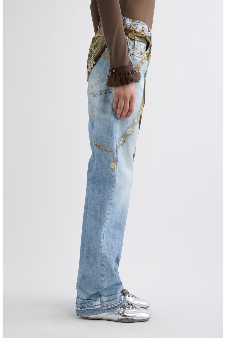 Pazer Jeweled Embellished Jeans, Alternate, color, LIGHT BLUE