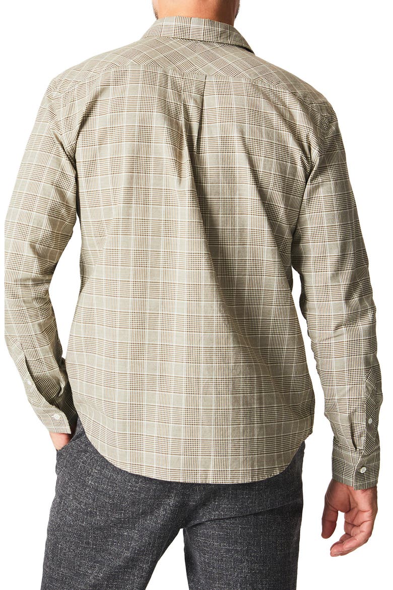 Standard Fit Glen Plaid Cotton Button-Up Shirt, Alternate, color, OLIVE