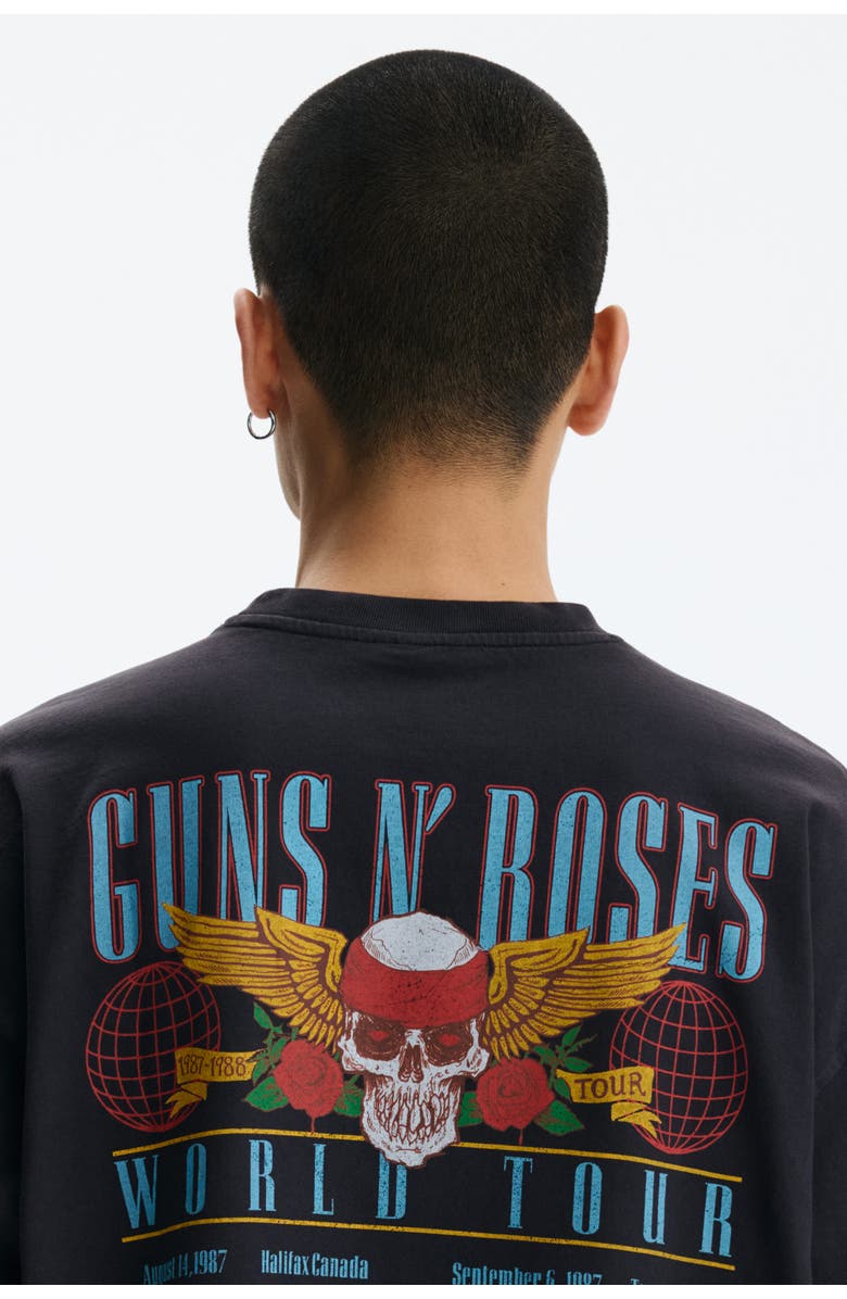 H&M Oversized Fit T-shirt, Alternate, color, Black/Guns N' Roses