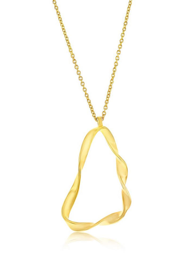 Twisted Triangle Pendant Necklace, Main, color, GOLD