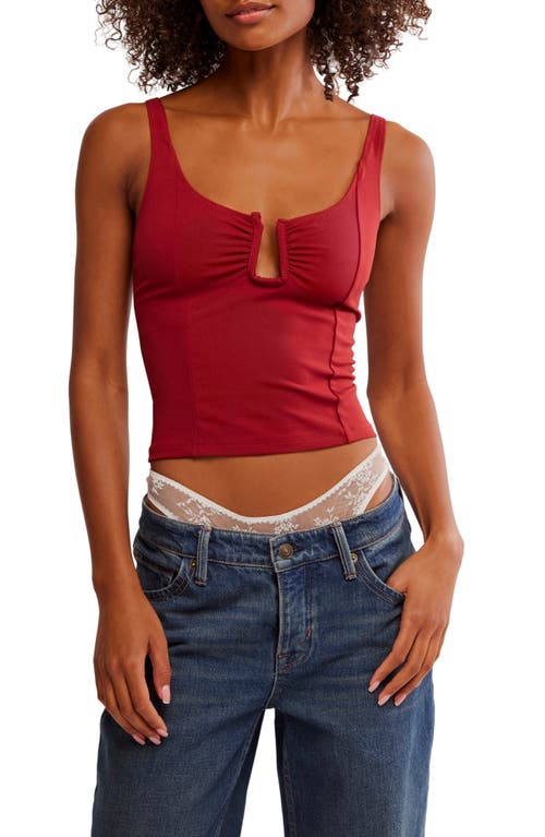 Free People Ahead Of The Curve Camisole In Burgundy