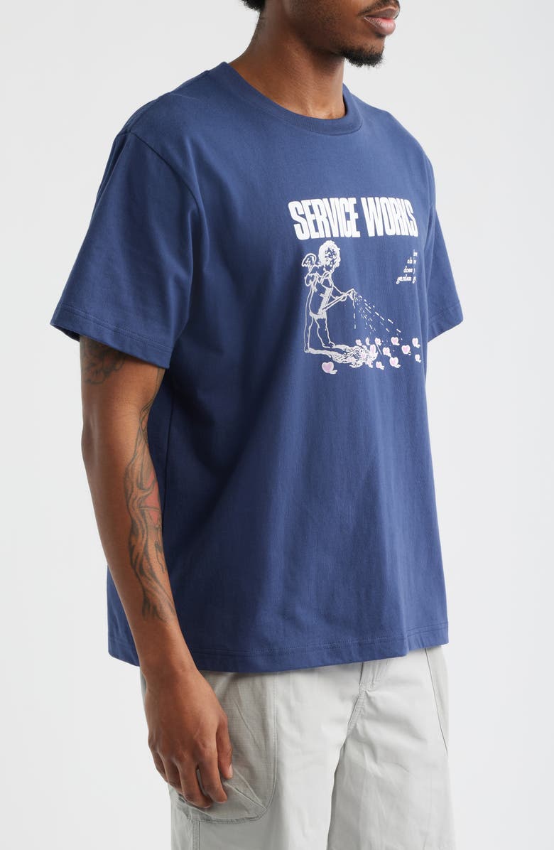 Service Works Garden Graphic Organic Cotton T-Shirt, Alternate, color, Navy
