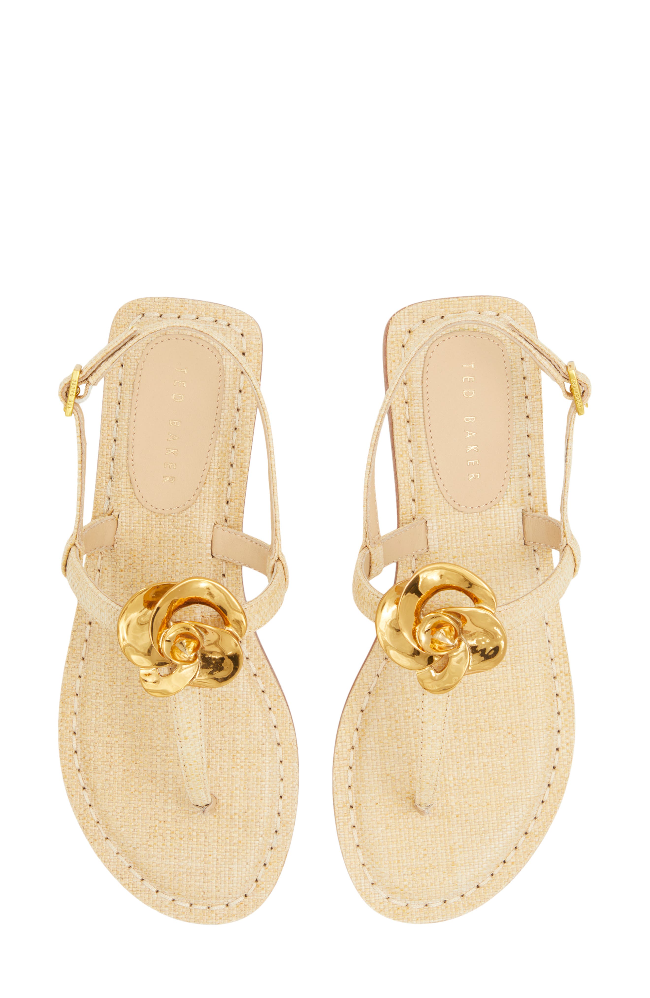 ted baker rose gold flip flops