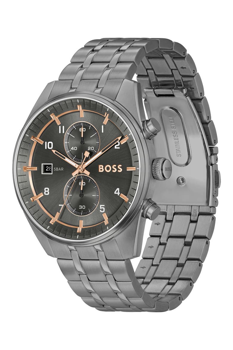 Skytraveller Chronograph Bracelet Watch, 41mm, Alternate, color, GRAY