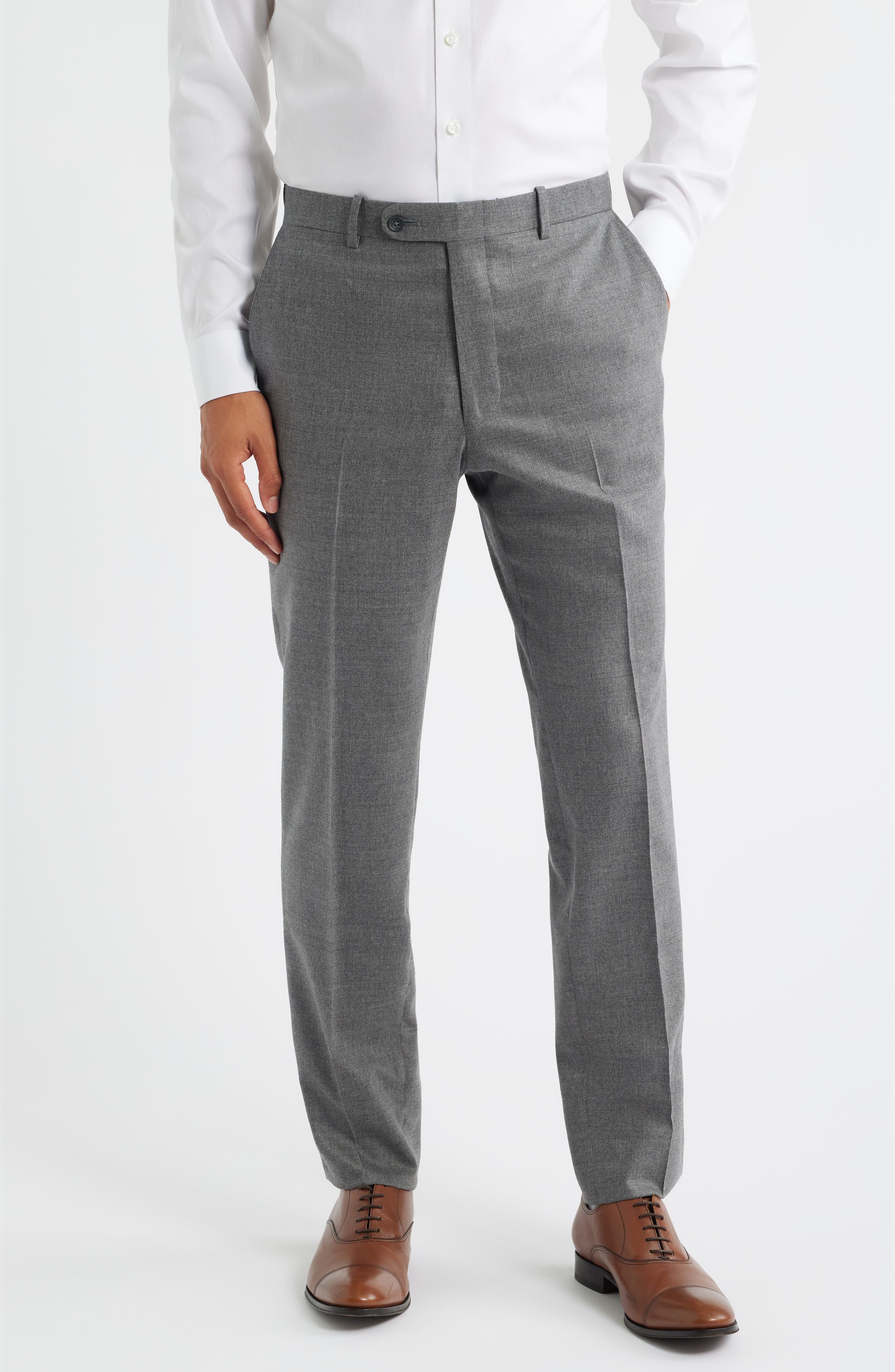 Peter Millar Harker Flat Front Stretch Wool & Cashmere Dress Pants