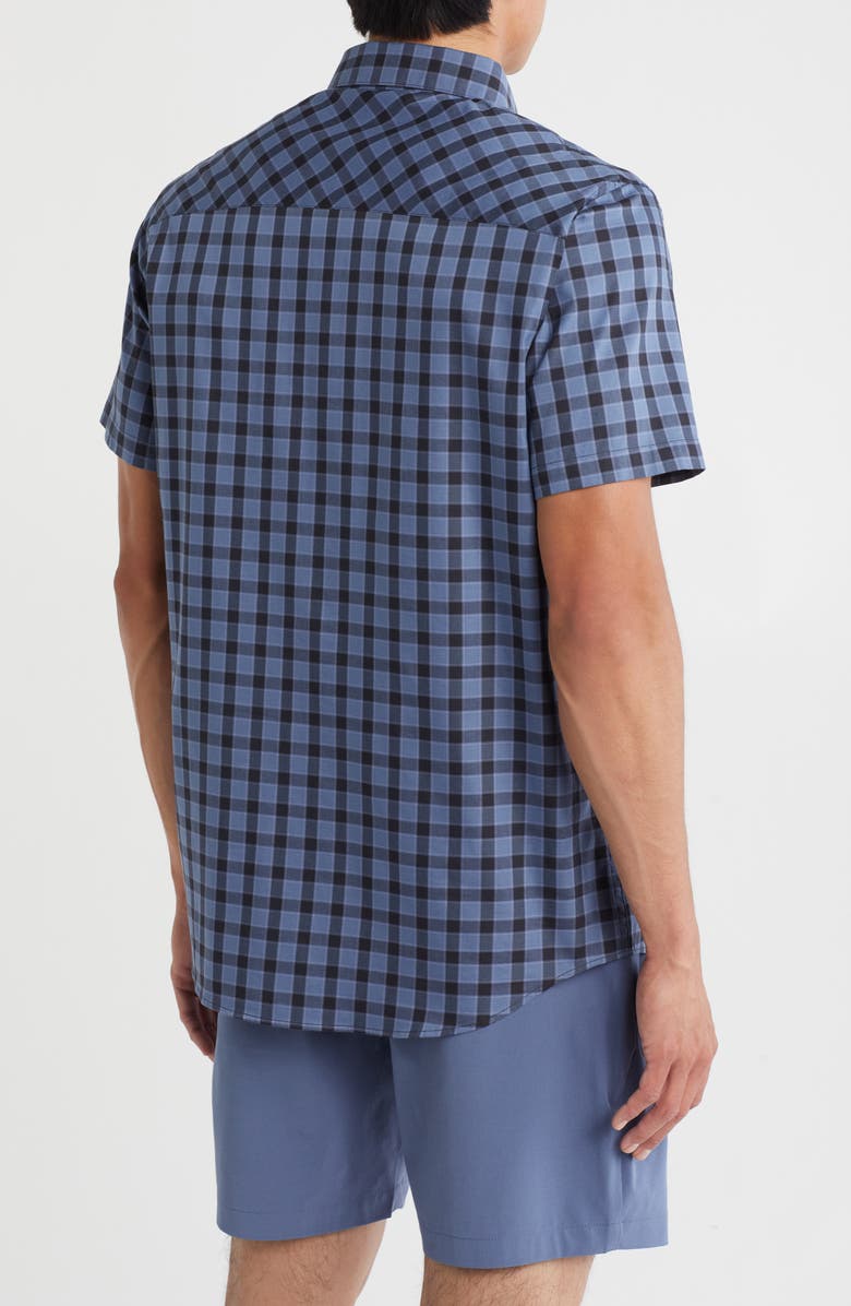 TravisMathew Rank & File Short Sleeve Button-Up Shirt, Alternate, color, Vintage Indigo