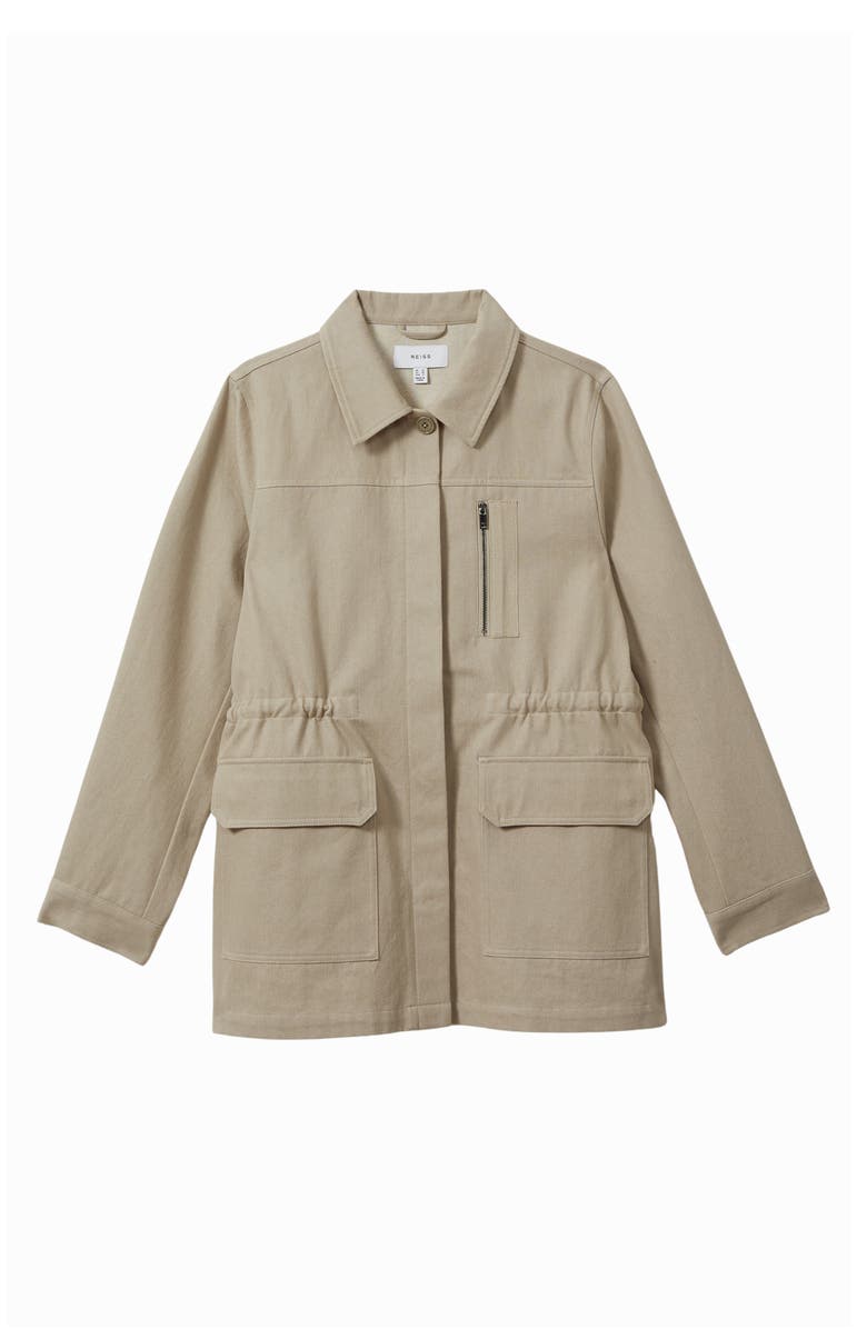 Reiss Brooklyn Cotton Utility Jacket, Alternate, color, Neutral
