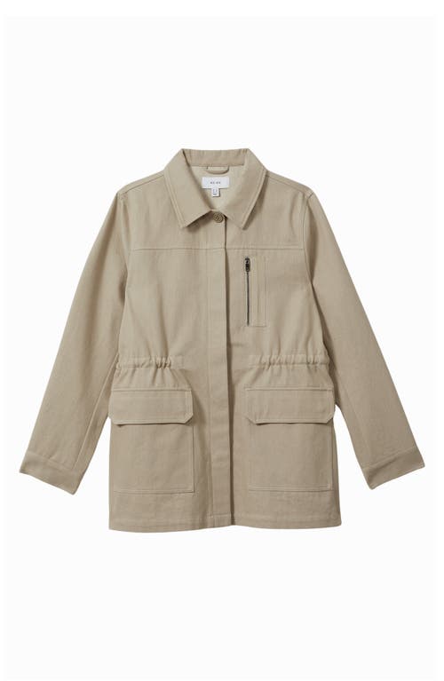 Reiss Brooklyn Cotton Utility Jacket In Neutral