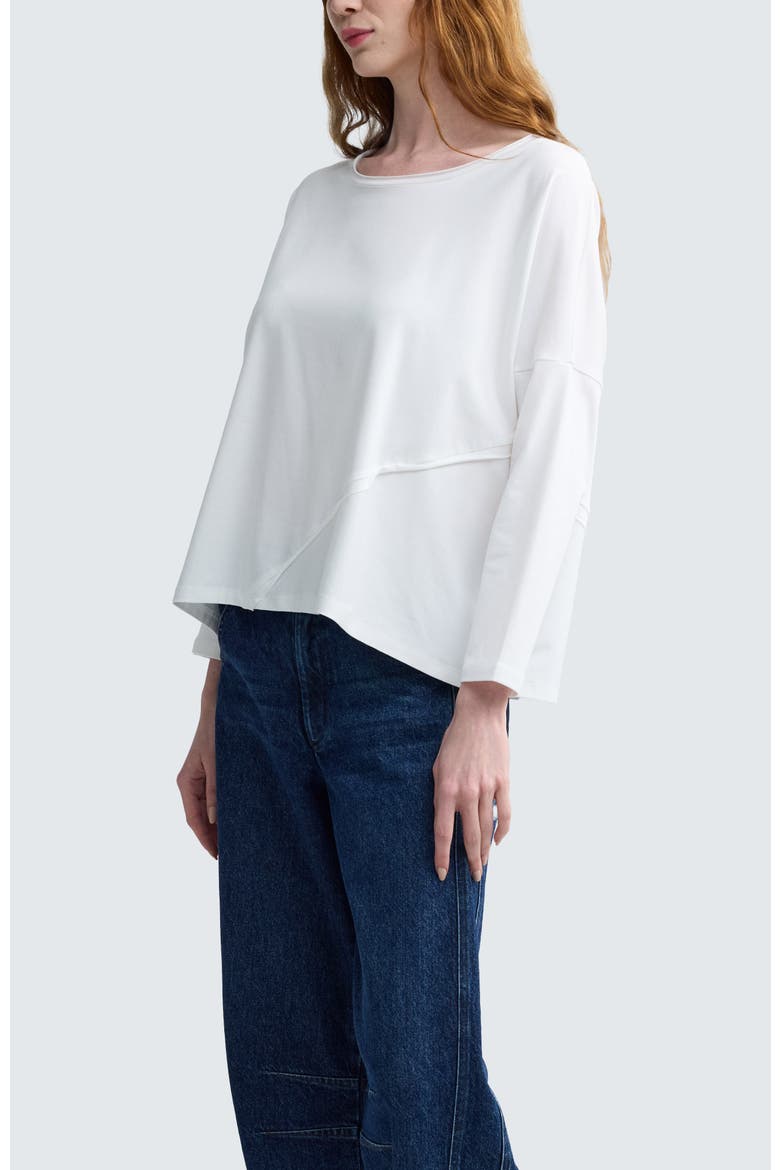 Cerys Asymmetric Jersey Blouse, Alternate, color, Ecru