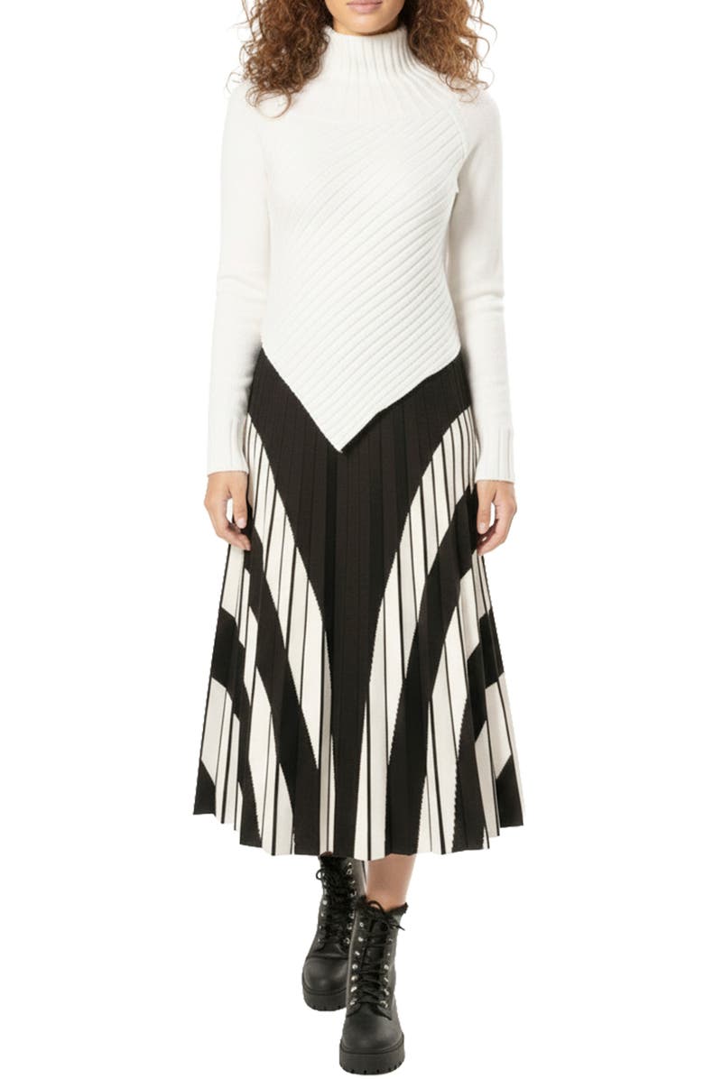 AREA STARS Two Tone Knit Skirt, Main, color, Black (Black)