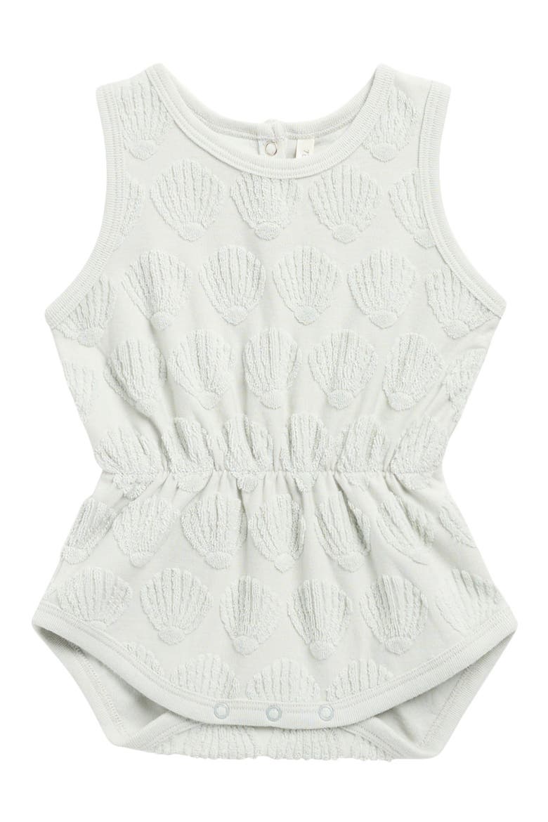 Seashell Jacquard Terry Romper, Main, color, SEAFOAM