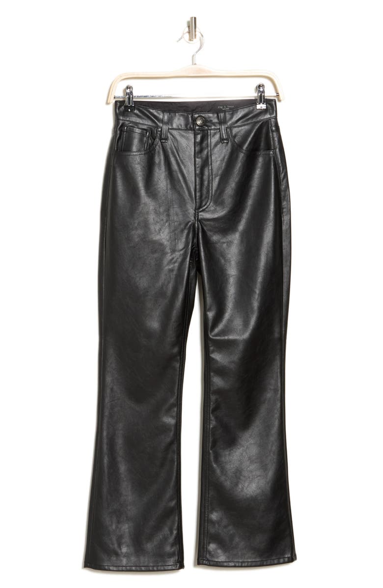 rag & bone Casey Faux Leather Ankle Pants, Alternate, color, Black