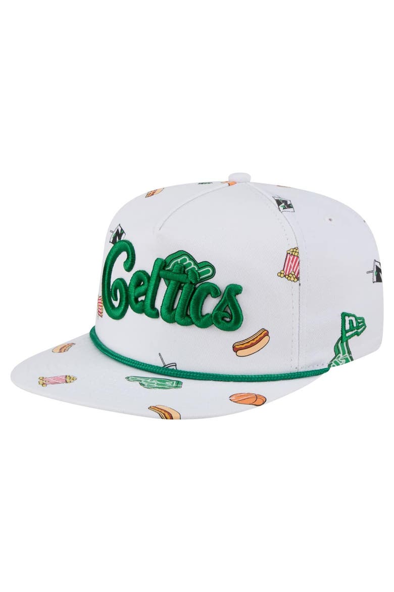 Men's New Era White Boston Celtics Team Cheer Rope 19TWENTY Adjustable Hat, Main, color, White