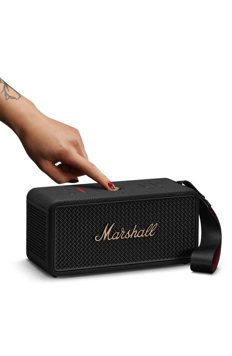 Marshall Middleton II Portable Bluetooth<sup
®</sup
 Speaker, Alternate, color, Black And Brass