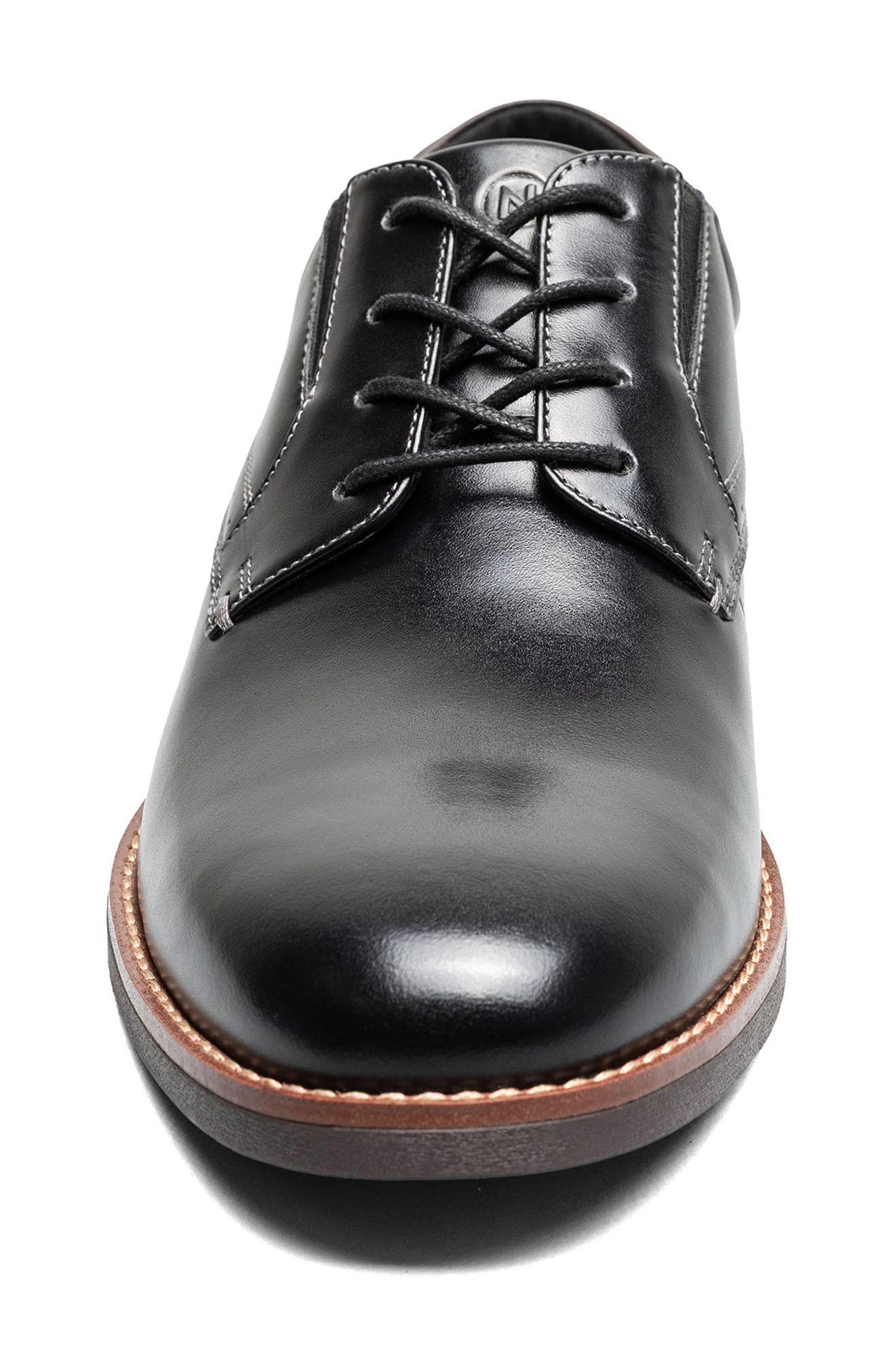 Fitz Flex Leather Plain Toe Oxford, Alternate, color, BLACK