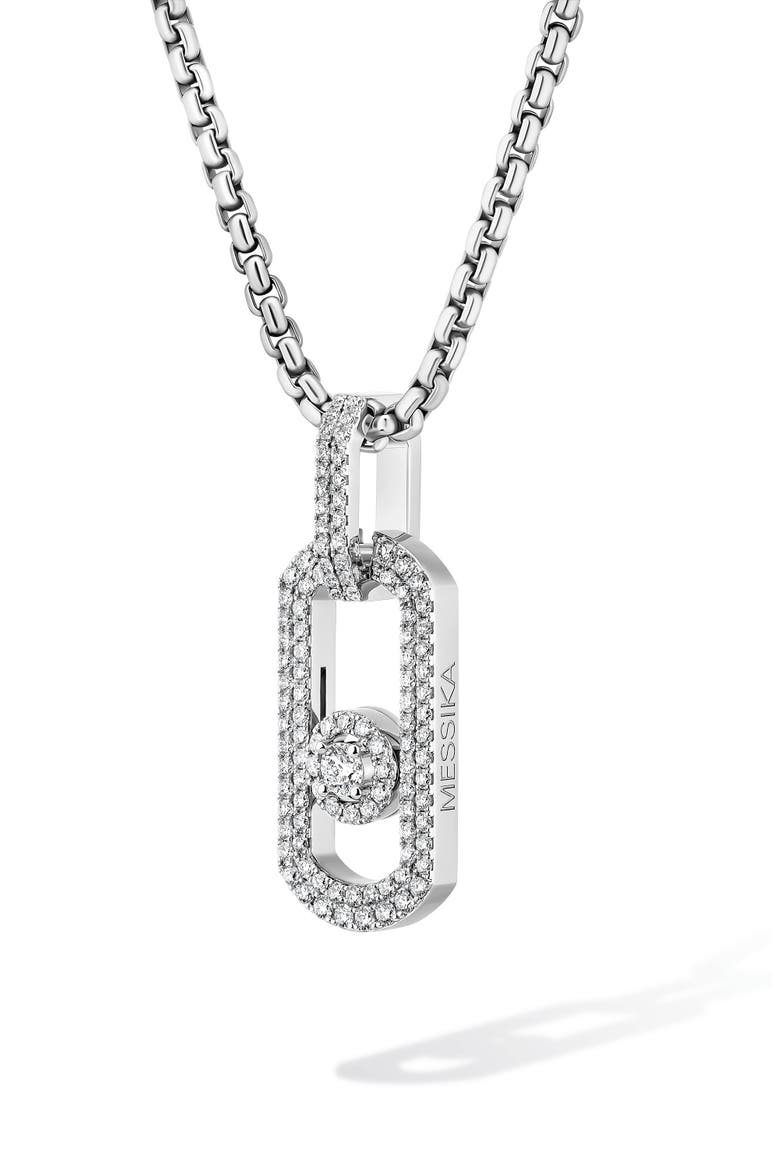 So Move Pavé Diamond Titanium Necklace, Alternate, color, TITANIUM