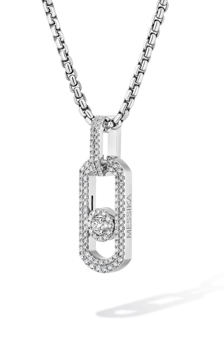Messika So Move Pavé Diamond Titanium Necklace, Alternate, color, Titanium