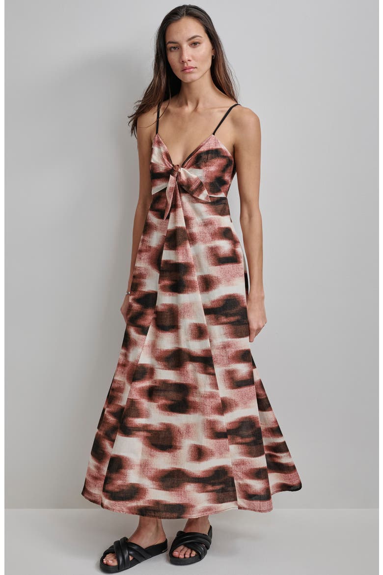 Tie Front Maxi Dress, Alternate, color, ABSTRACT DOT