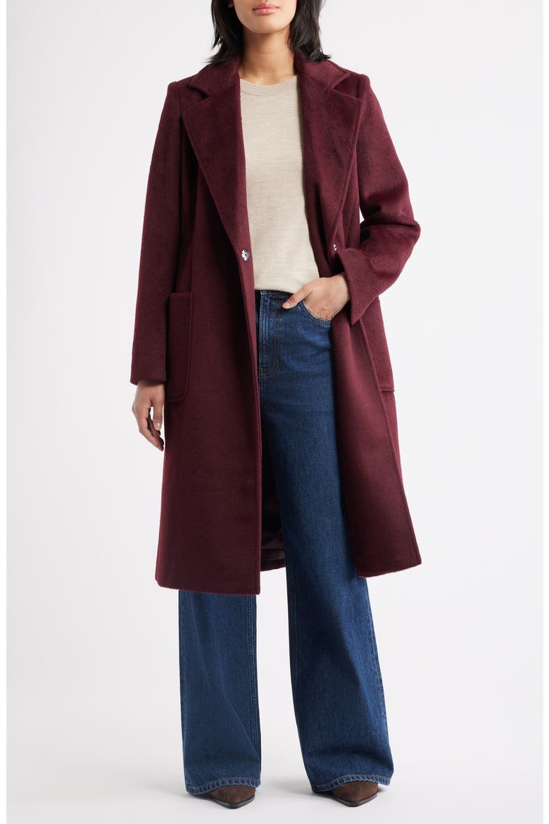 Longline Wrap Coat, Alternate, color, MERLOT