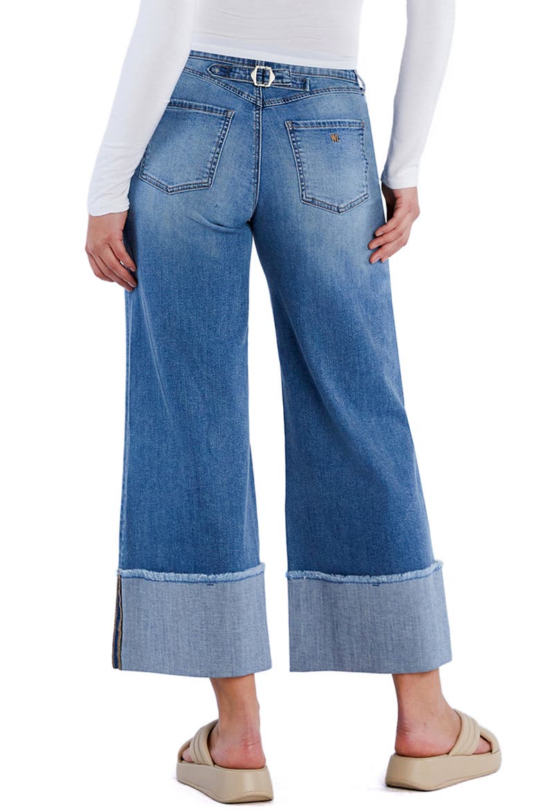Issy Cuffed Ankle Wide Leg Jeans, Alternate, color, LIGHT DENIM