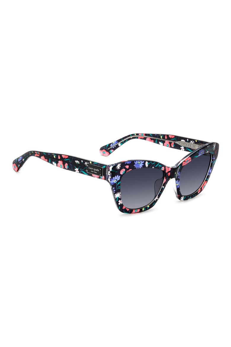 daina 51mm gradient cat eye sunglasses, Alternate, color, BLACK MULTICOLOR/ DARK GREY SF