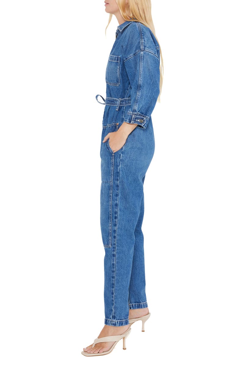 ÉTICA Zeta Zip Front Denim Jumpsuit, Alternate, color,