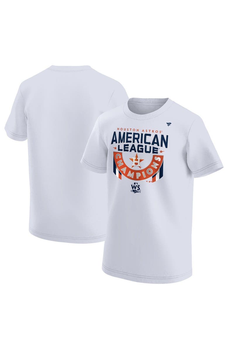 FANATICS Youth Fanatics Branded White Houston Astros 2022 American League Champions Locker Room T-Shirt, Main, color, 