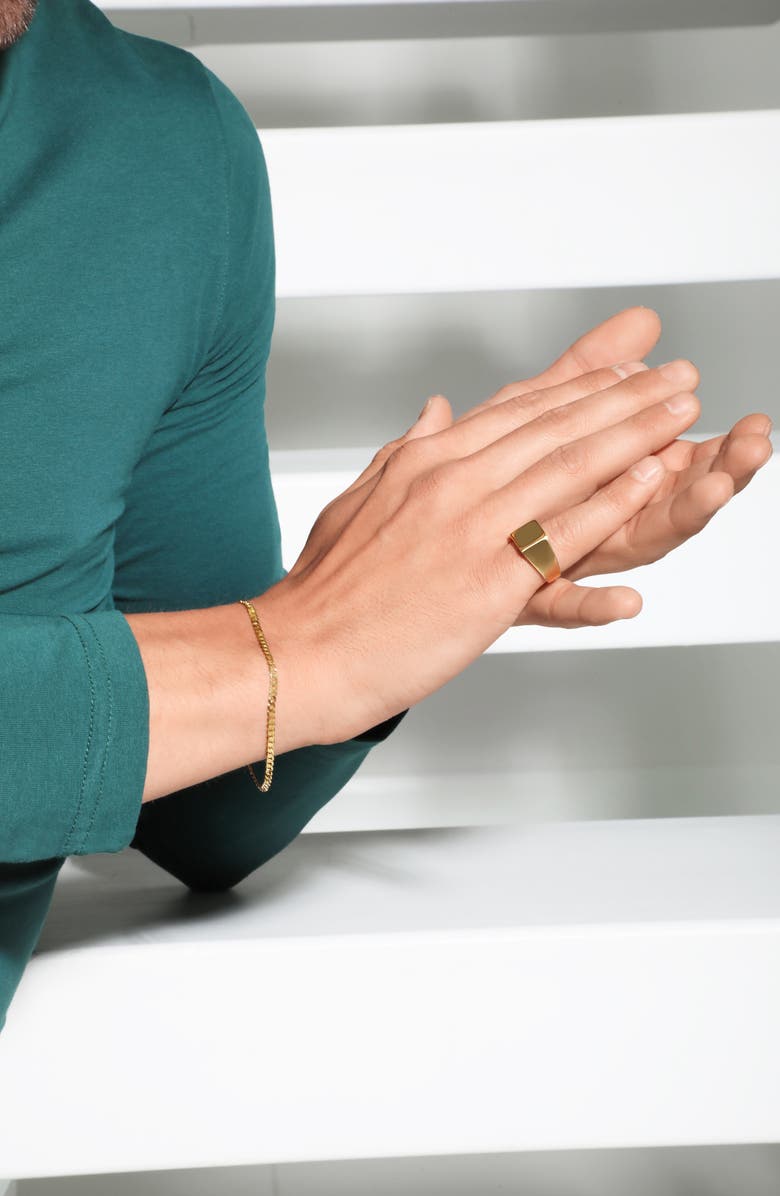 Bony Levy Men's 14K Gold Flat Curve Chain Bracelet, Alternate, color, 