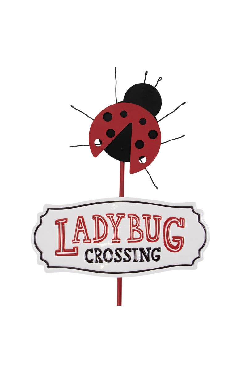 Northlight Ladybug Crossing Metal Outdoor Garden Stake - 23", Alternate, color, Black