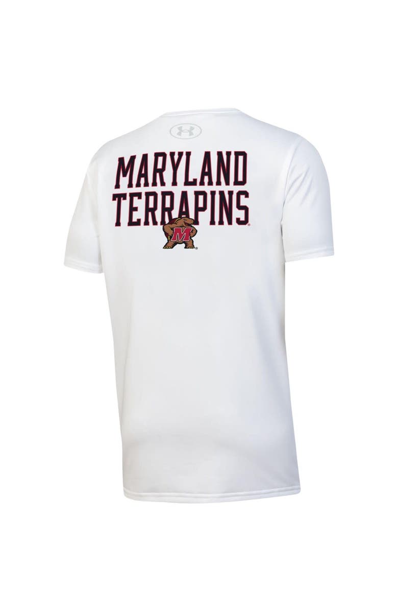 Under Armour Youth Under Armour White Maryland Terrapins Gameday Oversized Logo Performance T-Shirt, Alternate, color, 