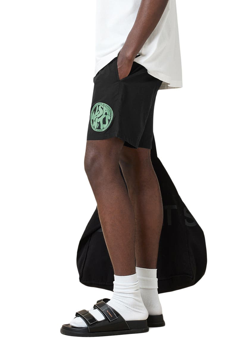 Distortion Swim Trunks, Alternate, color, JET BLACK