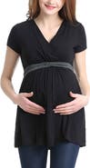 Kimi & Kai Maternity Nursing Colorblock Tunic Top