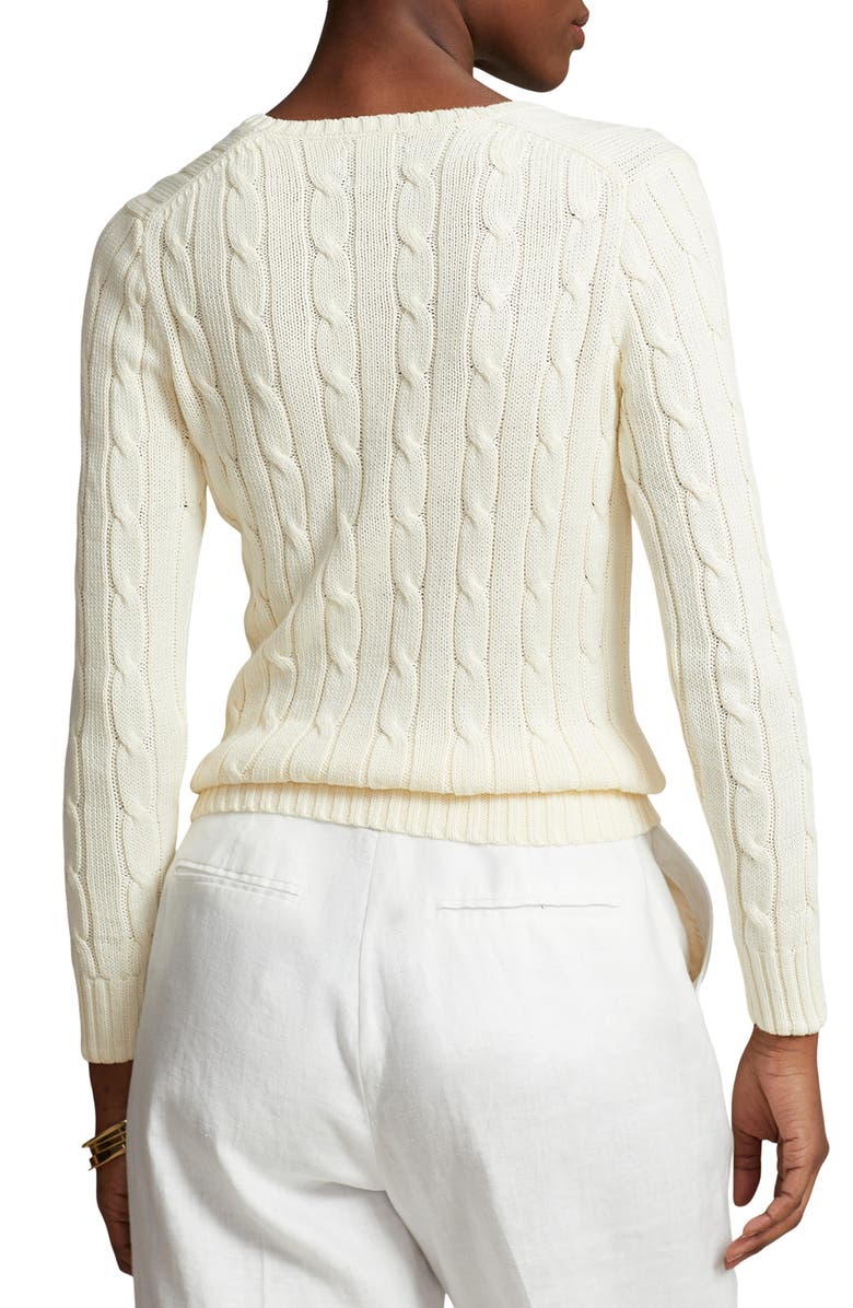 Polo Ralph Lauren Cable Cotton V-Neck Sweater, Alternate, color,